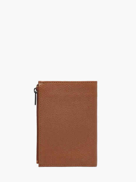 Wallet With Coin Purse Leather Etrier Brown madras EMAD619 other view 3